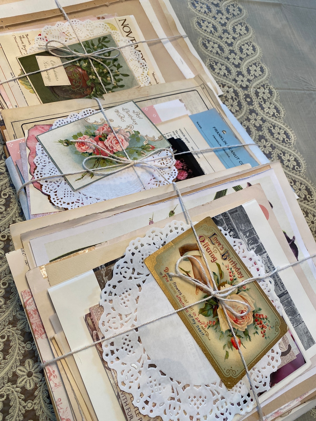 Vintage Ephemera Junk Journal Kit: Authentic Antique Book Pages for ...
