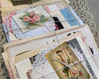 Vintage Ephemera Junk Journal Kit: Authentische antike Buchseiten für Junk Journals und Scrapbooking