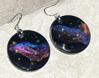 Galaxy jewelry, space earring pendant set #2337