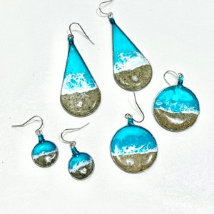 Sandy beach earring, beach jewelry, tropical jewelry  #2165