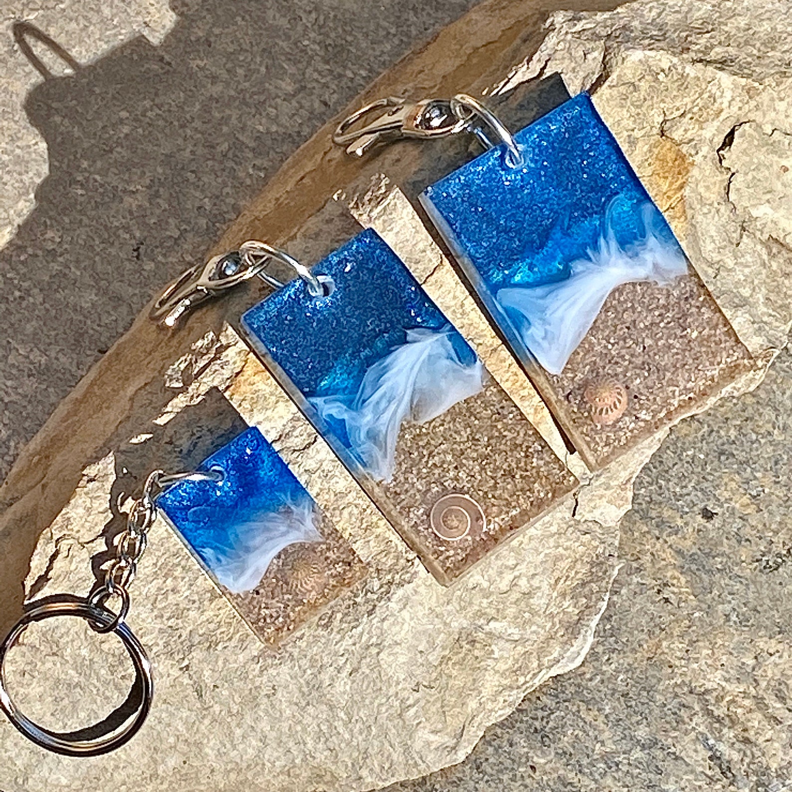 Resin 3D beach keychain 3 sizes sea turtle jewelry beach Etsy