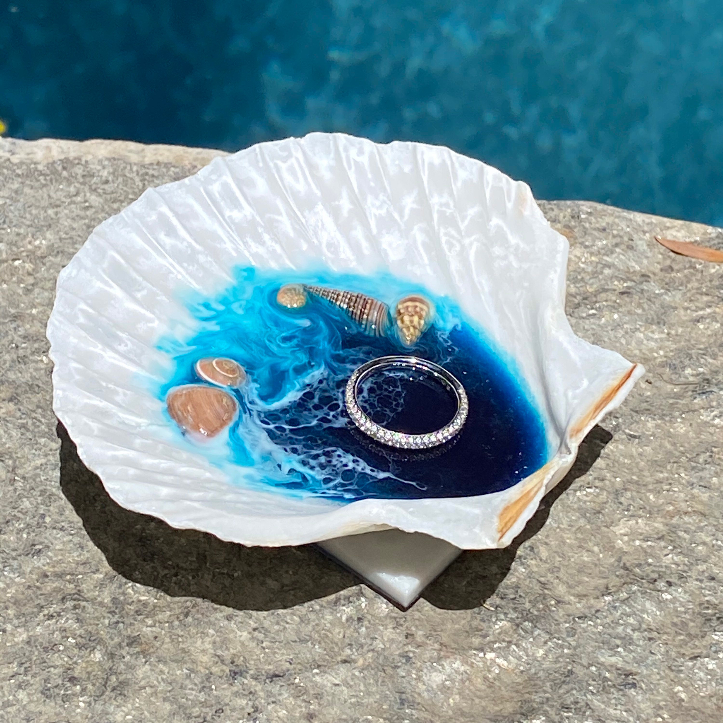 Clam shell ocean ring dish beach trinket bowl ring dish Etsy