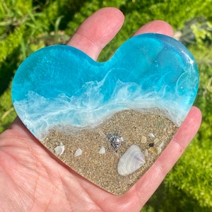 Herz Strand Ornament mit Meeresschildkröte, Valentine Sonnenfänger, Strand Weihnachtsschmuck