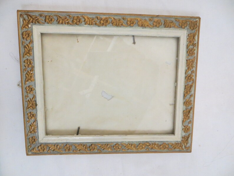 Matching Pair Vintage Egyptian 7x5 Frames Enameled Wood 50