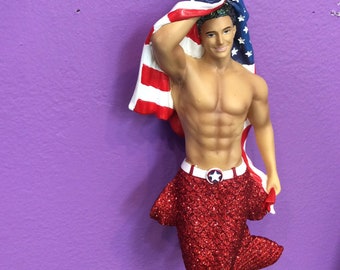 Patriot December Diamonds Merman Collectible NIB Patriotic