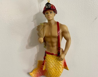 Backdraft Fireman Merman December Diamonds Ornament