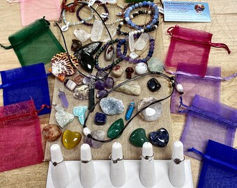 Crystals and Jewery Mystery Gift Bag Or Box with a Personal Channeled Message inside