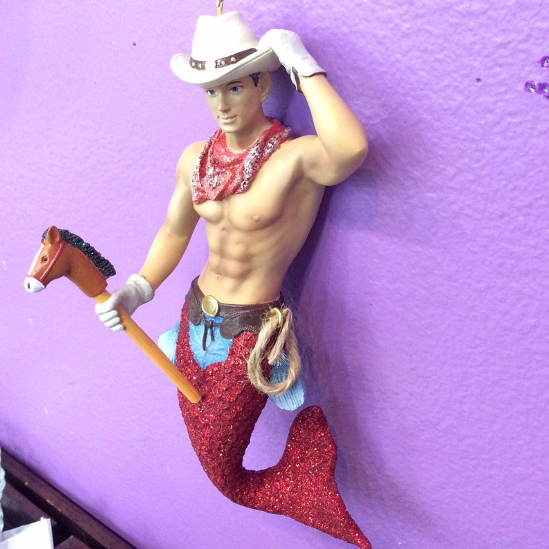 Merman Cowpoke the Cowboy December Diamonds Ornament image 4