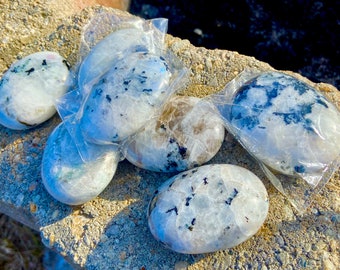 Rainbow Moonstone Crystal Palm Stone