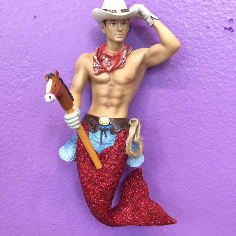 Merman Cowpoke the Cowboy December Diamonds Ornament image 3