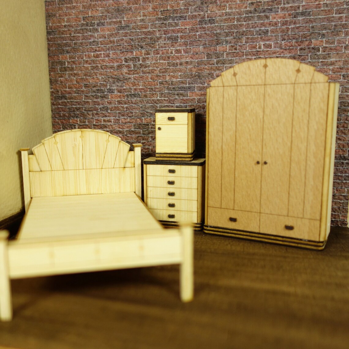 124 Scale Miniature Dollhouse Furniture Kit Art Deco Wardrobe Etsy