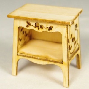 1:24 scale miniature dollhouse furniture kit Nutcote bedside