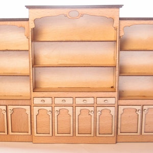 1:24 scale miniature dollhouse furniture kit Chantilly shop shelves