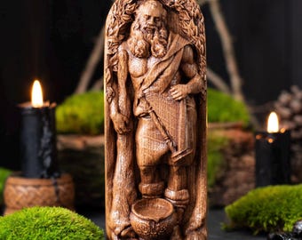 Dios irlandés Dagda, Dagda gigante, dios celta, dios pagano, wiccano, wicca, altar, druida, brujería, gaélico