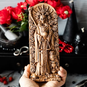 Santa Muerte goddess statuette, Holy Death, for home altar, Catholicism, Hinduism, wicca, statue, witches