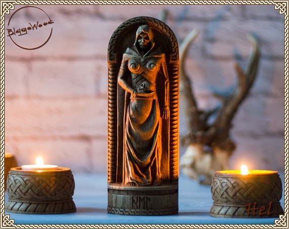 Hel, Norse pagan goddess statue, for Asatru Altar kit and heathen ritual