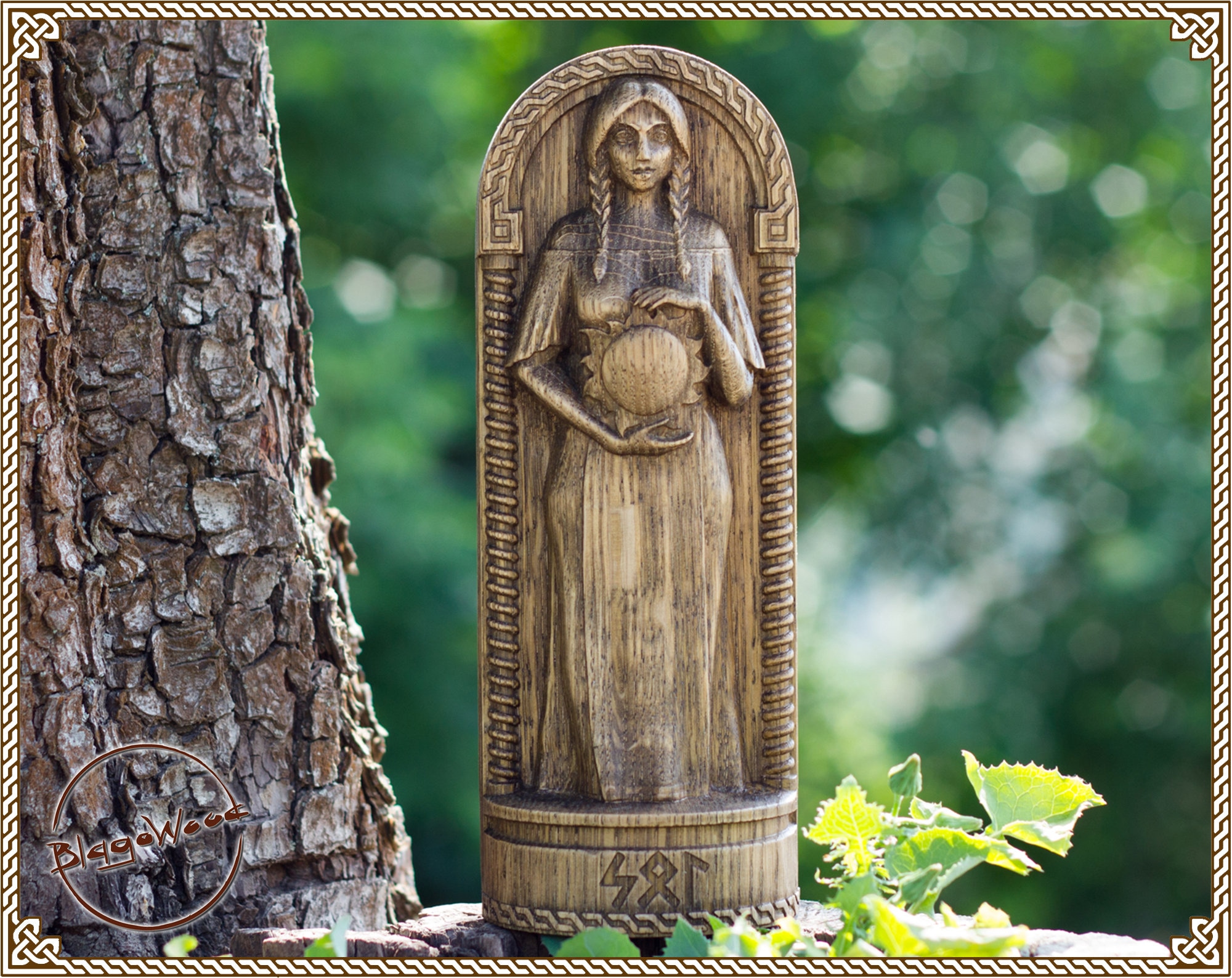 Wooden Sunna Sol Scandinavian Pantheon Viking Pagan Asatru Etsy