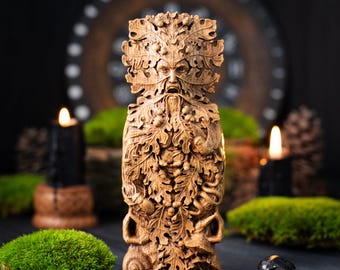 Greenman statue, Forest god, Greenman, celtic god, pagan god, Cernunnos, Cernun, horned god, wiccan, wicca, altar, druid, witchcraft, gaelic