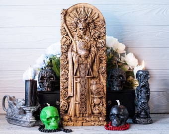 BIG Santa Muerte goddess statuette 15", Holy Death, for home altar, Catholicism, Hinduism, wicca, statue, witches