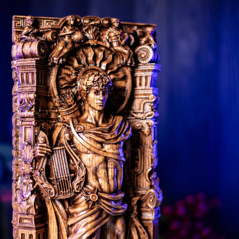 Large Apollo statue 15.7 inch - Apollo from Greek mythology | Roman sun god sculpture | Classical Greek statue decor image 5