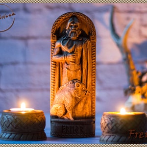 Freyr, Norse pagan god statue, for Asatru Altar kit and heathen ritual