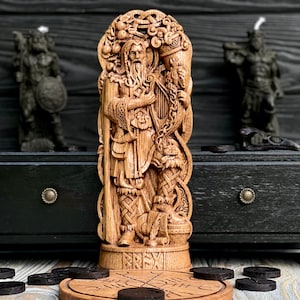 Bragi Norse statue – God of poetry from Midgard and North mythology in the Poetic Edda – Viking Yule gift for Asatru altar or Viking decor