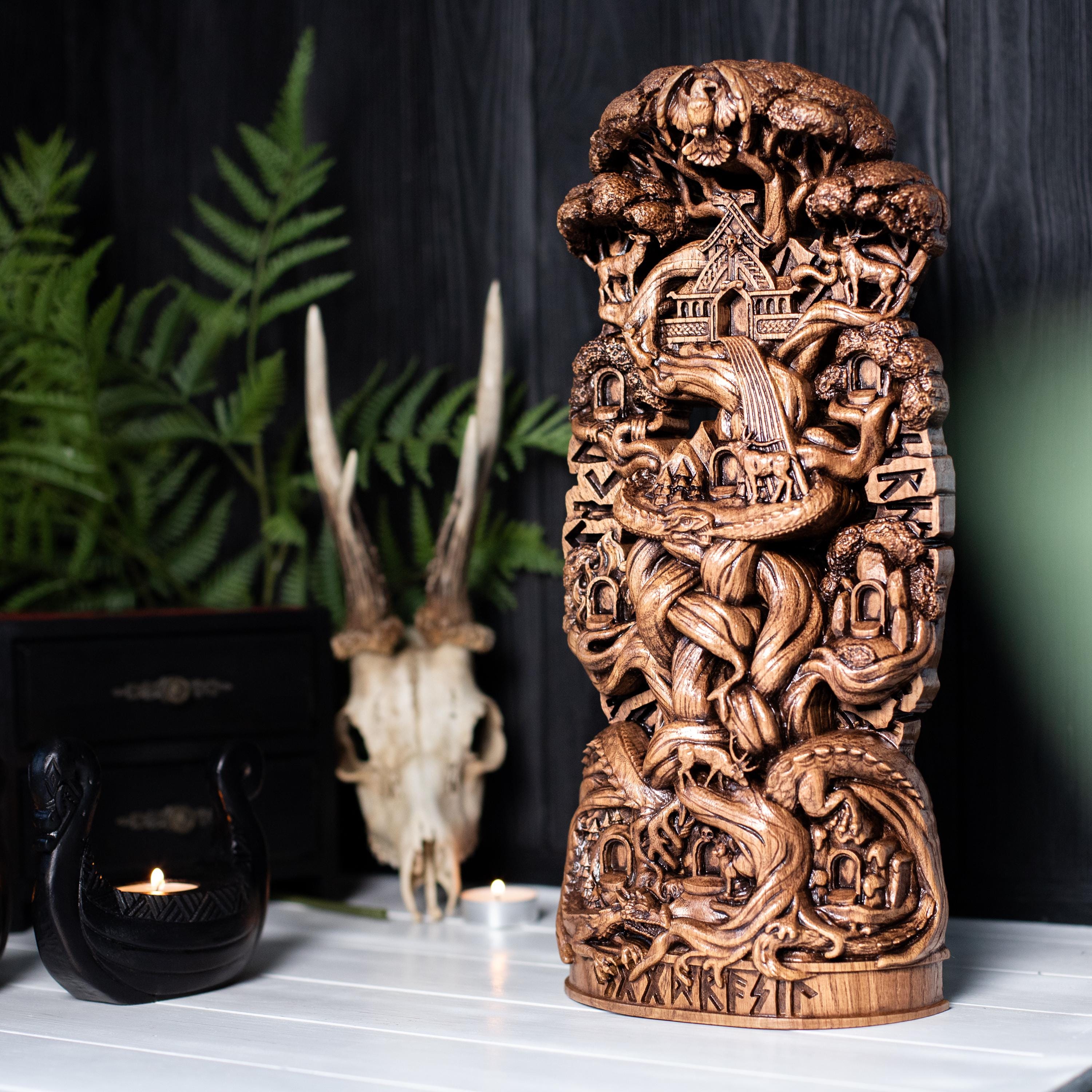 Large Yggdrasil 15.7 Inch - Viking World Tree From Norse Mythology