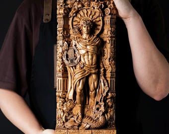 Estatua grande de Apolo de 40 cm - Apolo de la mitología griega | Escultura del dios solar romano | Decoración de estatuas griegas clásicas