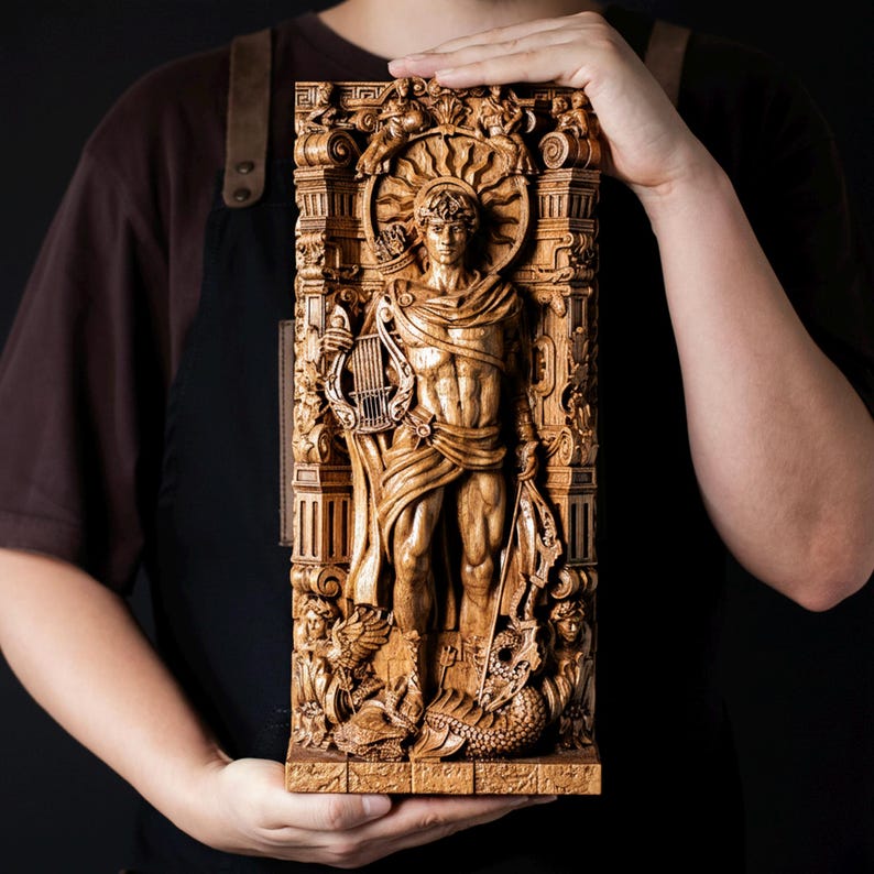 Large Apollo statue 15.7 inch - Apollo from Greek mythology | Roman sun god sculpture | Classical Greek statue decor image 1