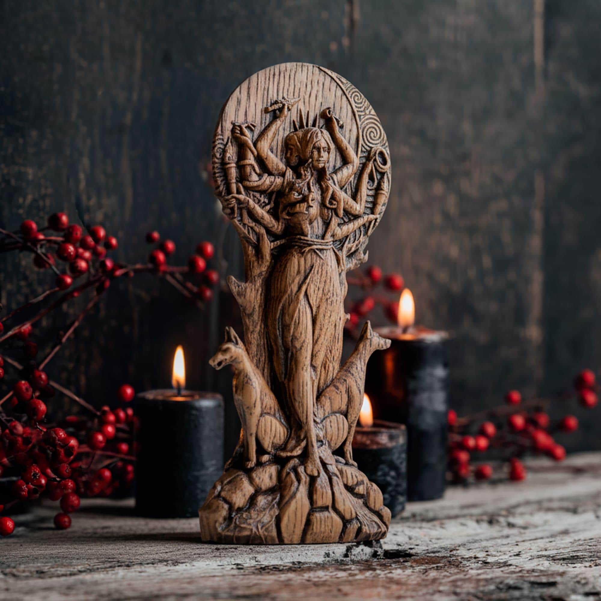 Hecate Statue for Altar – Hekate Greek Goddess of Magic With