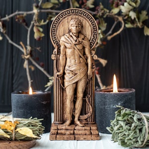 Apollo, figurka Apollona grecki bóg pogański bóg olimpijski wiccan wicca ołtarz druid czarownica gaelicki