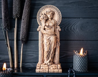 Demeter statue, figurine, Greek goddess of fertiliti , pagan goddess, wiccan, wicca, altar, witches, gaelic