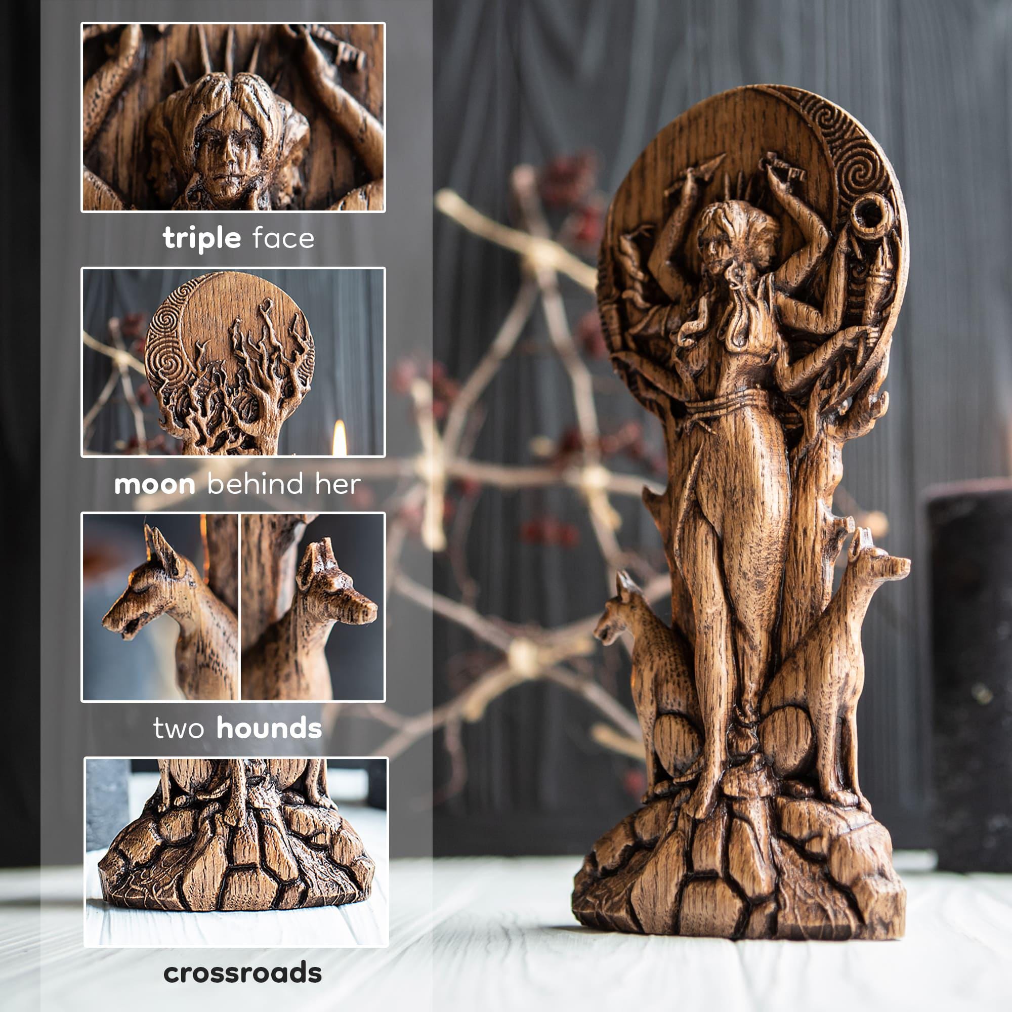Hecate Statue for Altar – Hekate Greek Goddess of Magic With