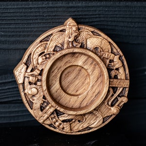 Thor Candle holder, candlestick, norse, Thor&#39;s Hammer, Mjolnir, home altar, Wicca, druid, witches, gaelic, handmade