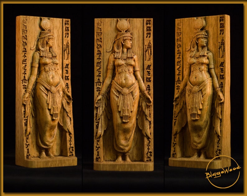 Isis, diosa egipcia, estatua de Isis, diosa egipcia, diosa pagana, Egipto, mitología, wicca, altar, brujas, Kemet, nubia, figurilla imagen 8