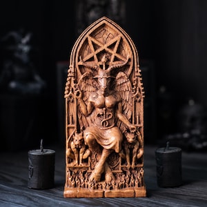 BAPHOMET god statuette, figurine for home altar, Catholicism, occult, wicca, statue, witches