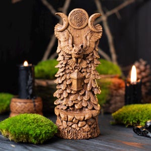 Hecate&#39;s Owl statue, bird, Greek goddess, for pagan home altar kit, wicca statue, witches, Hecate key