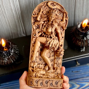 KALI, Kali goddess statue, Durga, Kali and Shiva, Kali figurine Wiccan altar kit Durga art Mahakali Parvati Deity hindu goddess