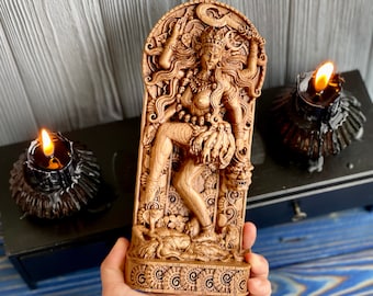 KALI, Kali goddess statue, Durga, Kali and Shiva, Kali figurine Wiccan altar kit Durga art Mahakali Parvati Deity hindu goddess