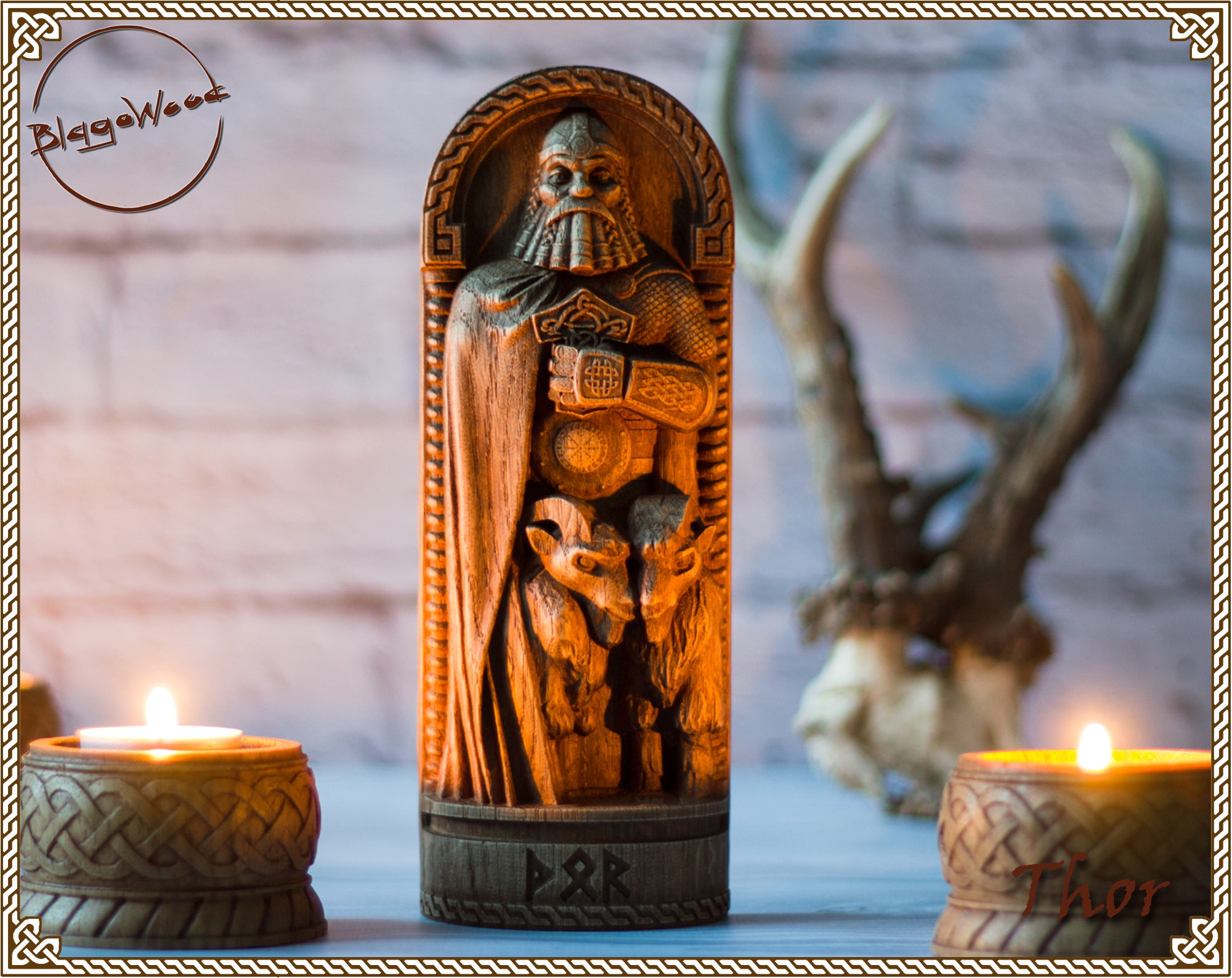 Thor Statue Thor God Norse Pantheon Viking Pagan Asatru Heathen God And