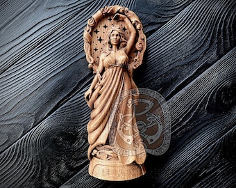 NYX、ニュクス女神、女神ニュクス、夜の女神、ギリシャの女神像、月の