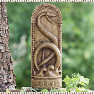 Jormungandr, huge monster, Scandinavian pantheon, viking pagan asatru heathen gods norse gods altar