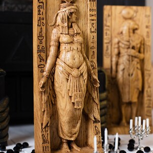 Isis, diosa egipcia, estatua de Isis, diosa egipcia, diosa pagana, Egipto, mitología, wicca, altar, brujas, Kemet, nubia, figurilla imagen 4