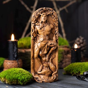 Cernunnos, horned god, Cernun, celtic god, pagan god, wiccan, wicca, altar, druid, witchcraft, gaelic