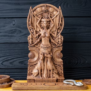 Estatua de HECATE, diosa Hécate, diosa griega Hécate, para kit de altar pagano para el hogar, estatua wicca, brujas, llave de Hécate