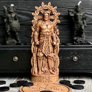 Baldr, Baldur, Norse pagan god statue for Asatru Altar ritual, gods pantheon viking heathen goddess and god scandinavian altar mythology