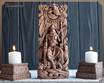 Odin, Wotan, Allfather, viking pagan asatru heathen god and goddess norse gods altar mythology wood sculpture