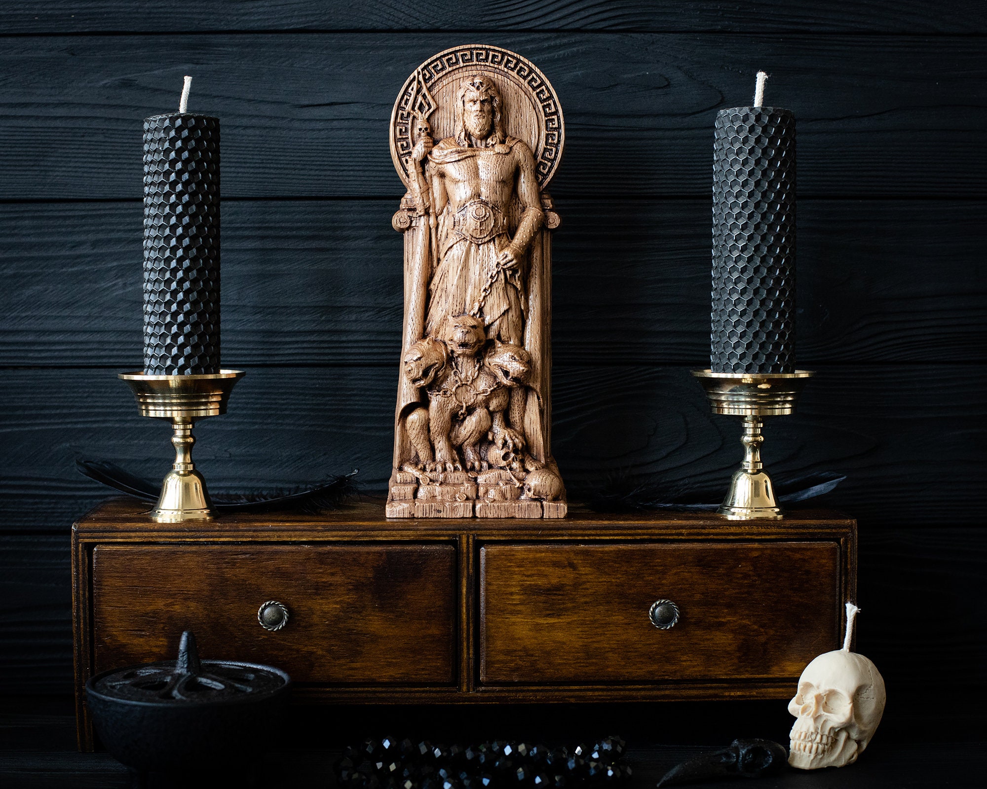 Hades God Greek Statue King of the Underworld Pagan Etsy