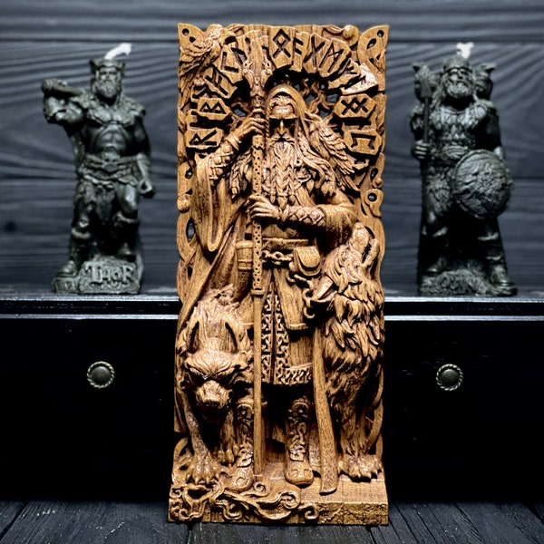 Odin with RUNES, Wotan, Allfather, viking pagan asatru heathen god and goddess norse gods altar mythology