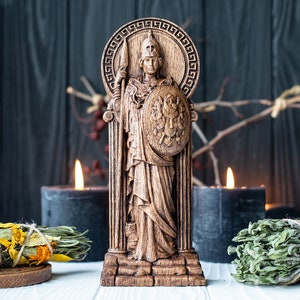 Statua di Atena, dea greca, antica, guerra, vittoria, saggezza, conoscenza, statuetta, pagana, wicca, altare, cose da streghe